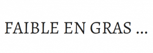 faible ne gras